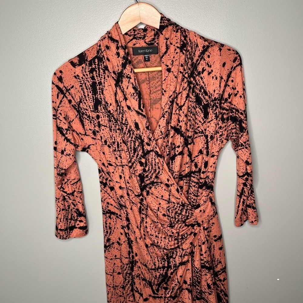 Karen Kane Abstract Print Faux Wrap Dress - Picture 4 of 10